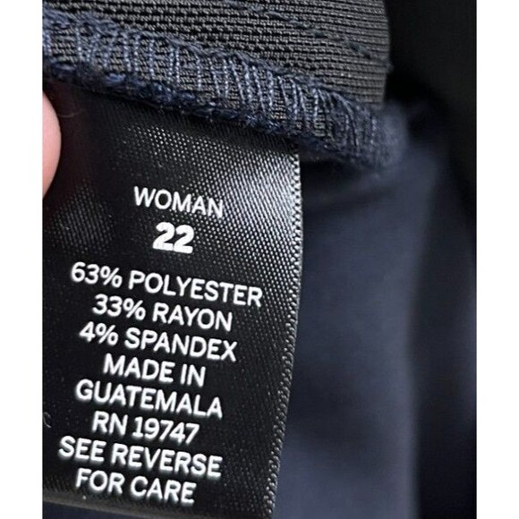 Roz & Ali Pants Women's Size 22 W Navy Pull On  Pockets Tapered - Picture 6 of 6